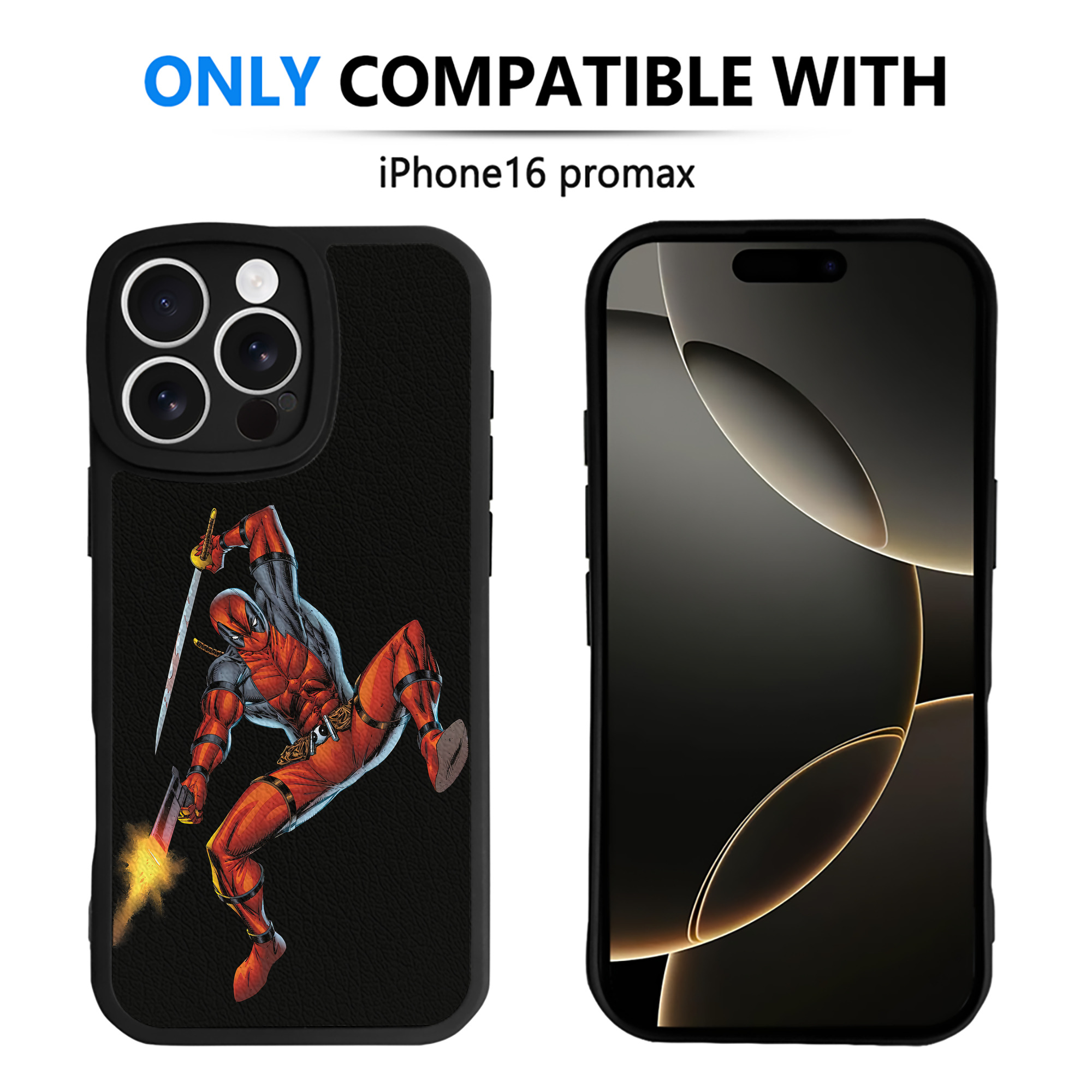 （画像用） Deadpool デッドプール 【iPhone 16シリーズ対応】シリコンスマホケース（レザー調） 材質：シリコン